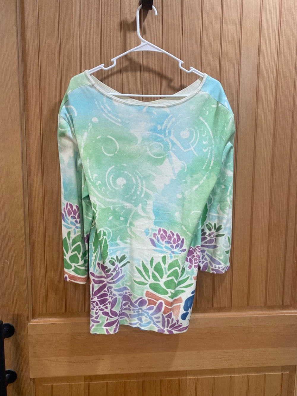 Cactus Bay Mint & Lavender Succulent Motif with Rhinestone Tunic - Picture 5 of 6